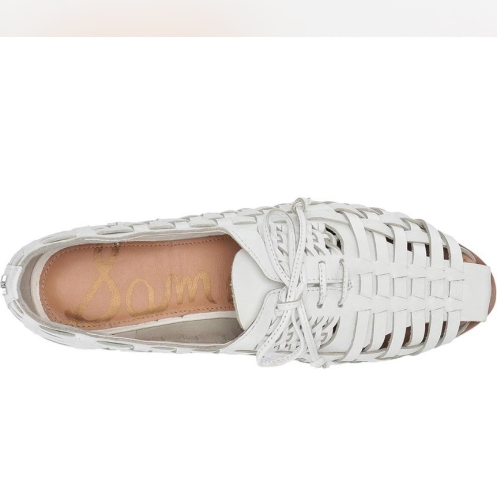 Sam Edelman White Woven Flats
